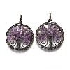 Natural Amethyst Pendants G-B001-01R-G-2