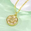 Brass Micro Pave Clear Cubic Zirconia Pendant Necklaces NJEW-C071-05A-G-1