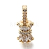 Brass Micro Pave Cubic Zirconia Donut Bails KK-U061-17G-1