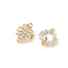 Brass Pave Clear Cubic Zirconia Connector Charms KK-Z136-37G-2