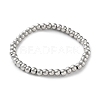 316 Surgical Stainless Steel Round Beaded Stretch Bracelets BJEW-M305-01C-P-1