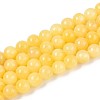 Natural Dyed Yellow Jade Gemstone Bead Strands G-R271-8mm-Y07-1
