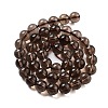 Natural Smoky Quartz Round Beads Strands G-E329-8mm-38A-5