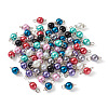 Yilisi 100Pcs 8 Colors Glass Pearl Round Bead Connector Charms FIND-YS0001-21-3