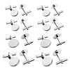 8Pcs 4 Styles 304 Stainless Steel Cuff Buttons STAS-SZ0001-63-1