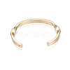 Word The Time is Now Brass Open Cuff Bangle for Women BJEW-S118-137G-2