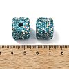 Cube Shape Polymer Clay Rhinestone Beads CLAY-NH0001-08C-4