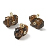 Natural Tiger Eye Carved Pendants GG-CBA105B-03I-G-1