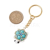 Handmade Glass Seed Beads & Synthetic Turquoise Turtle Pendant Keychain KEYC-MZ00024-02-3