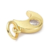 Brass Cubic Zirconia Charms ZIRC-C022-20G-4