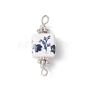 Handmade Flower Printed Porcelain Cube Links PALLOY-JF03965-02-3