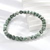 Natural Green Spot Jasper Bead Stretch Bracelets BJEW-K212-A-017-4