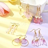 DIY Leaf & Flower Glass Earrings Jewelry Making Kits DIY-FS0007-06-8