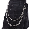 Punk Style Star Alloy with Aluminium Spiked Cone Double Layered Chain Belts for Pants FS-WGA3437-03-1