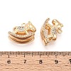 Brass Pave Clear Cubic Zirconia Pendants KK-T081-01G-3
