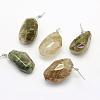 Natural Green Rutilated Quartz Pendants G-G694-K-01-1