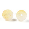 Frosted Baking Paint Crackle Glass Beads with Glitter Powder DGLA-T004-6mm-01I-2