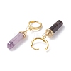 Copper Wire Wrapped Natural Amethyst Hoop Earring EJEW-JE04722-01-3