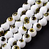 Handmade Evil Eye Lampwork Round Bead Strands LAMP-L055-10mm-32-3