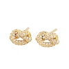 knot Brass Micro Pave Cubic Zirconia Stud Earrings EJEW-C174-01G-06-4