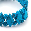 Synthetic Turquoise Stretch Bracelets BJEW-E355-01-3