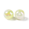 UV Plating Opaque Crackle Two-tone Acrylic Beads X1-MACR-C032-01I-2