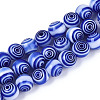 Handmade Millefiori Glass Round Beads Strands LK-R004-93A-1
