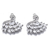 Brass Micro Pave Clear Cubic Zirconia Pendants ZIRC-S069-031P-1