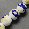 Floral Printed Porcelain Beads PORC-Q199-8mm-04-2