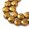 Electroplated Natural Lava Rock Beads Strands G-A256-F01-01E-2