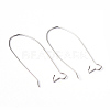 Platinum Color Brass U-Shaped Hoop Earrings Findings Kidney Ear Wires X-EC221-4NF-2