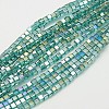 Electroplate Glass Beads Strands EGLA-D018-8x8mm-53-1