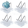 4Pcs Stainless Steel Display Holder with Square Clear Acrylic Bases AJEW-DC0003-34-1
