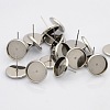 Tarnish Resistant 304 Stainless Steel Flat Round Stud Earring Settings STAS-N019-21-12mm-2