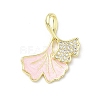 Brass Micro Pave Cubic Zirconia with Enamel Pendants KK-Z134-14G-01-1