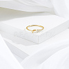 1Pc Letter Brass Rhinestone Open Cuff Rings for Women AJEW-LP0004-47F-G-3
