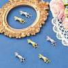 6Pcs 2 Colors Brass Micro Pave Clear Cubic Zirconia Interlocking Clasps KK-CJ0005-91-5