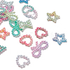 220Pcs 4 Styles Rainbow ABS Plastic Imitation Pearl Linking Rings OACR-YW0001-18-6
