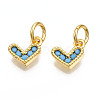 Brass Micro Pave Cubic Zirconia Charms KK-N227-33G-01-NF-1