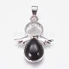 Natural Black Agate(Dyed & Heated) Pendants G-G651-A09-2