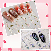 5Pcs 5 Styles Flower Pattern Self Adhesive PET Nail Art Stickers Decals MRMJ-SP0001-24-5