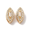 Brass Micro Pave Clear Cubic Zirconia Beads KK-G503-23G-1