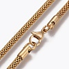 304 Stainless Steel Mesh Chain Necklaces NJEW-L167-03D-G-1