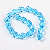 Faceted Drop Imitation Austrian Crystal Glass Bead Strands G-PH0010-10-10x8mm-1
