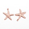 Starfish/Sea Stars Brass Pendants KK-L134-11RG-1