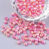 Rainbow ABS Plastic Imitation Pearl Beads X1-OACR-Q174-8mm-04-1