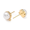 SHEGRACE Brass ABS Imitation Pearl Half Round Stud Earring Findings XGR0100G-119G-2