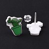 Acrylic Cute Plants Stud Earrings with Plastic Pins for Women EJEW-F293-01B-2