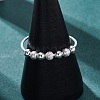 Rotatable 925 Sterling Silver Open Cuff Rings RJEW-S624-06S-3