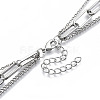 Zinc Alloy 3 Layered Necklaces NJEW-N047-004-RS-4